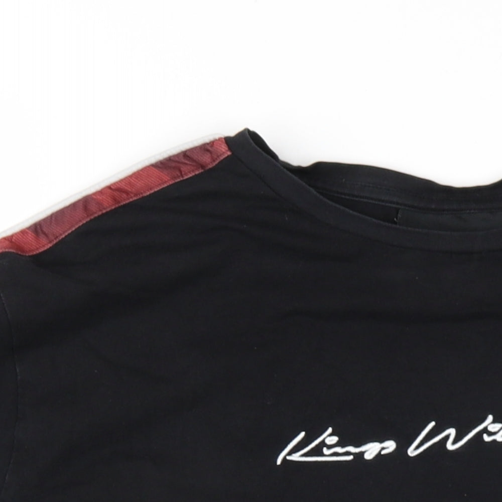Kings Will Dream Mens Black Cotton T-Shirt Size M Round Neck