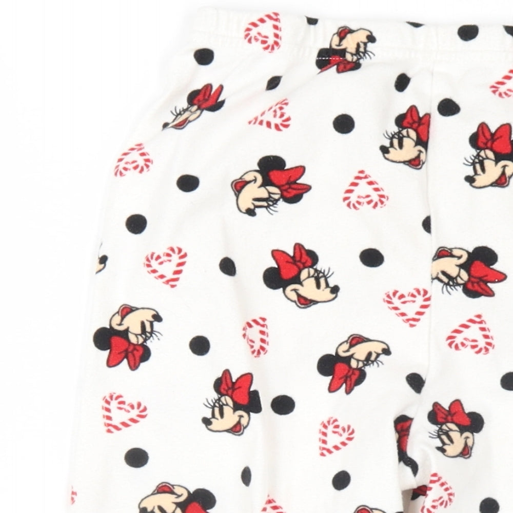 Disney Girls White Geometric Polyester Top Pyjama Pants Size 5-6 Years Pullover - Minnie Mouse