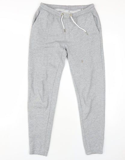 Jack Wills Mens Grey Cotton Jogger Trousers Size XS L30 in Regular Drawstring