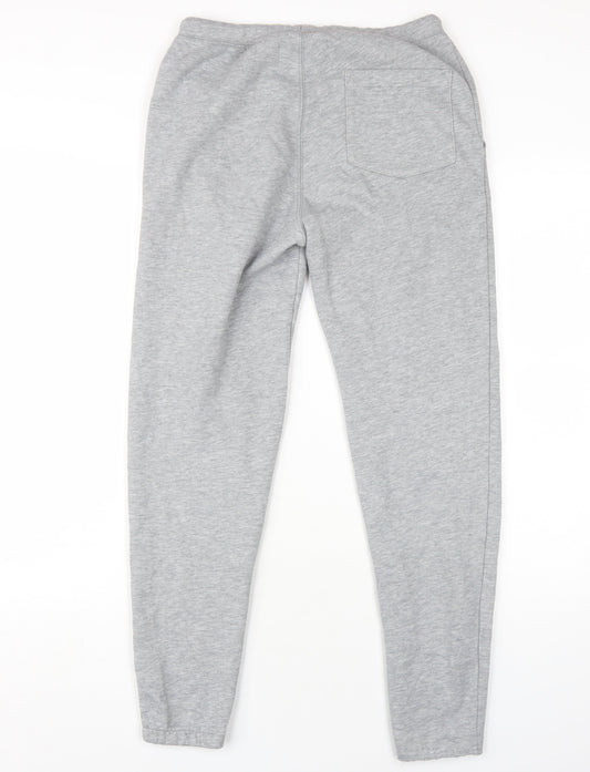 Jack Wills Mens Grey Cotton Jogger Trousers Size XS L30 in Regular Drawstring