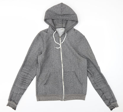 American Apparel Womens Grey Polyester Full Zip Hoodie Size S Zip
