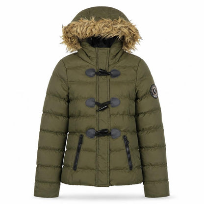 Brave Soul Womens Green Puffer Jacket Coat Size 4 Zip