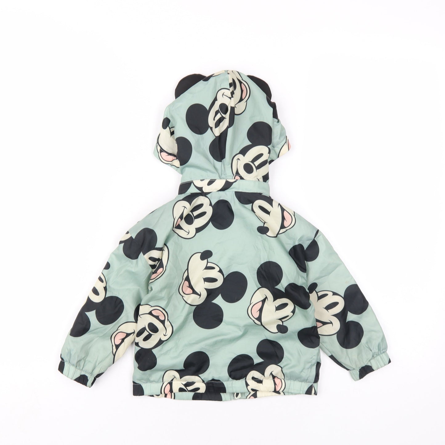 Disney Girls Green Geometric Rain Coat Coat Size 18 Months Zip - Mickey Mouse