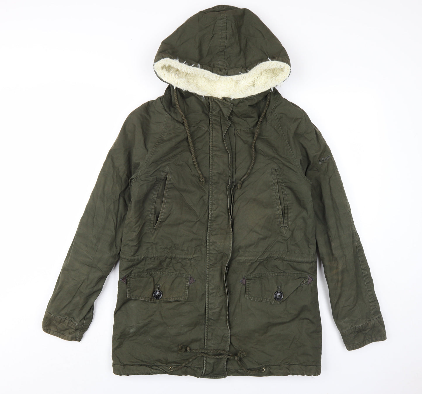 Womens UK Size 8 Lee Cooper Green Parka Coat
