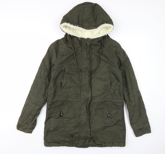 Womens UK Size 8 Lee Cooper Green Parka Coat