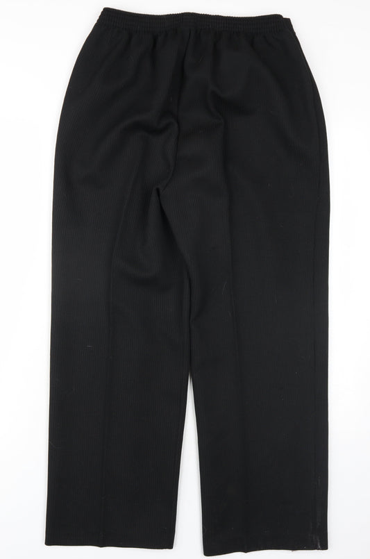 St Michael Womens Black Polyester Trousers Size 18 L28 in Regular