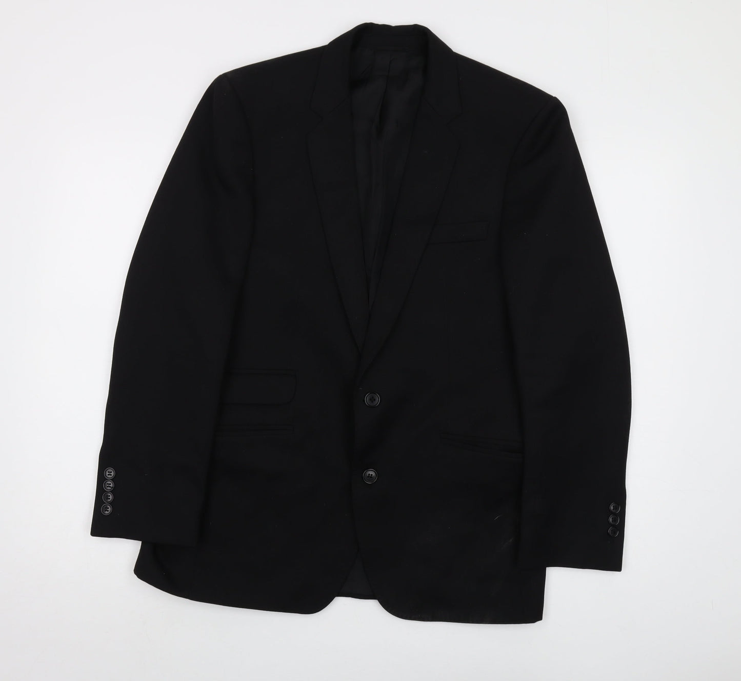 Diolen Mens Black Polyester Jacket Suit Jacket Size 38 Regular