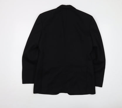 Diolen Mens Black Polyester Jacket Suit Jacket Size 38 Regular