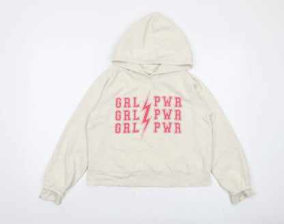 Gap Girls Ivory Cotton Pullover Hoodie Size 10-11 Years Pullover