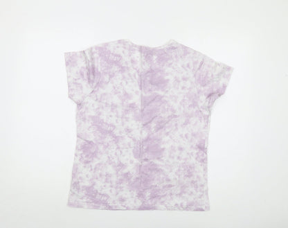 Womens UK Size 10 Disney Purple Basic T-Shirt