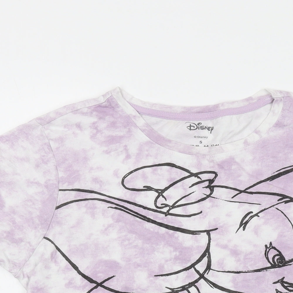 Womens UK Size 10 Disney Purple Basic T-Shirt