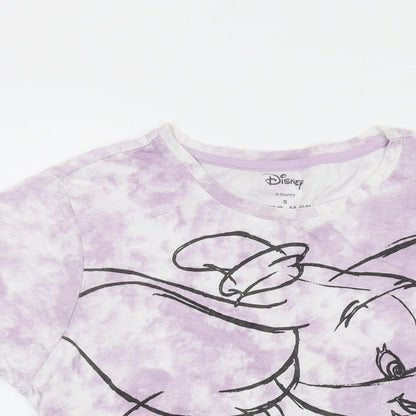 Womens UK Size 10 Disney Purple Basic T-Shirt