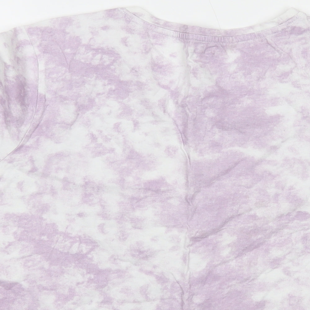 Womens UK Size 10 Disney Purple Basic T-Shirt