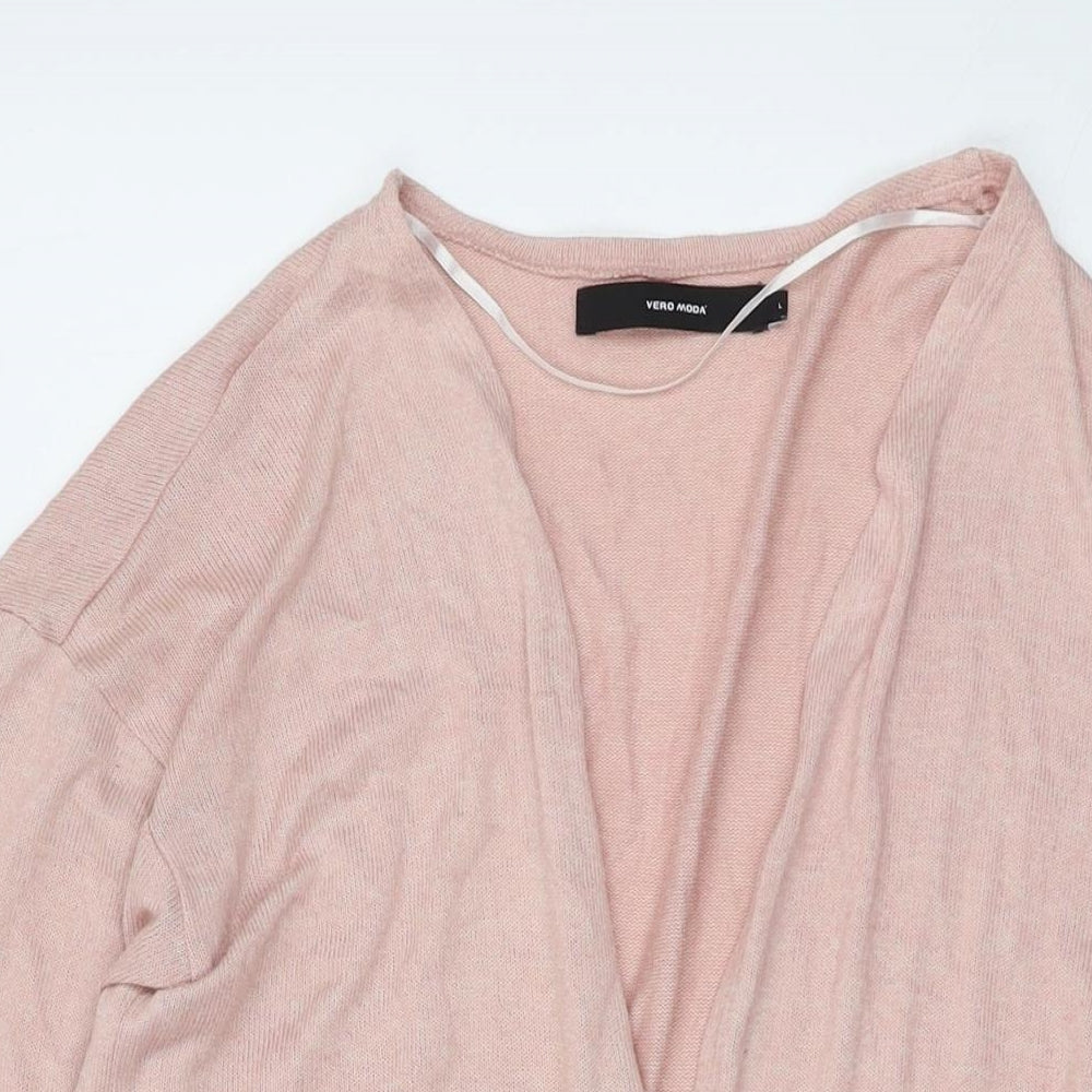 Womens UK Size L VERO MODA Pink Cardigan Jumper