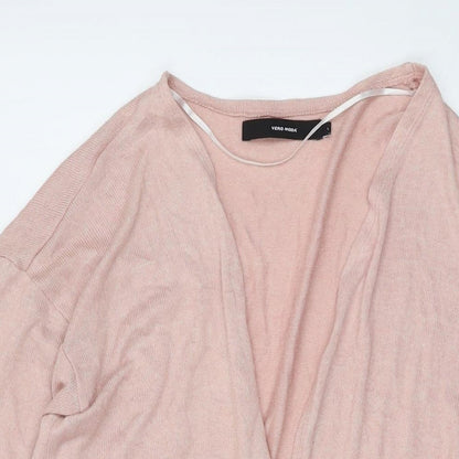 Womens UK Size L VERO MODA Pink Cardigan Jumper