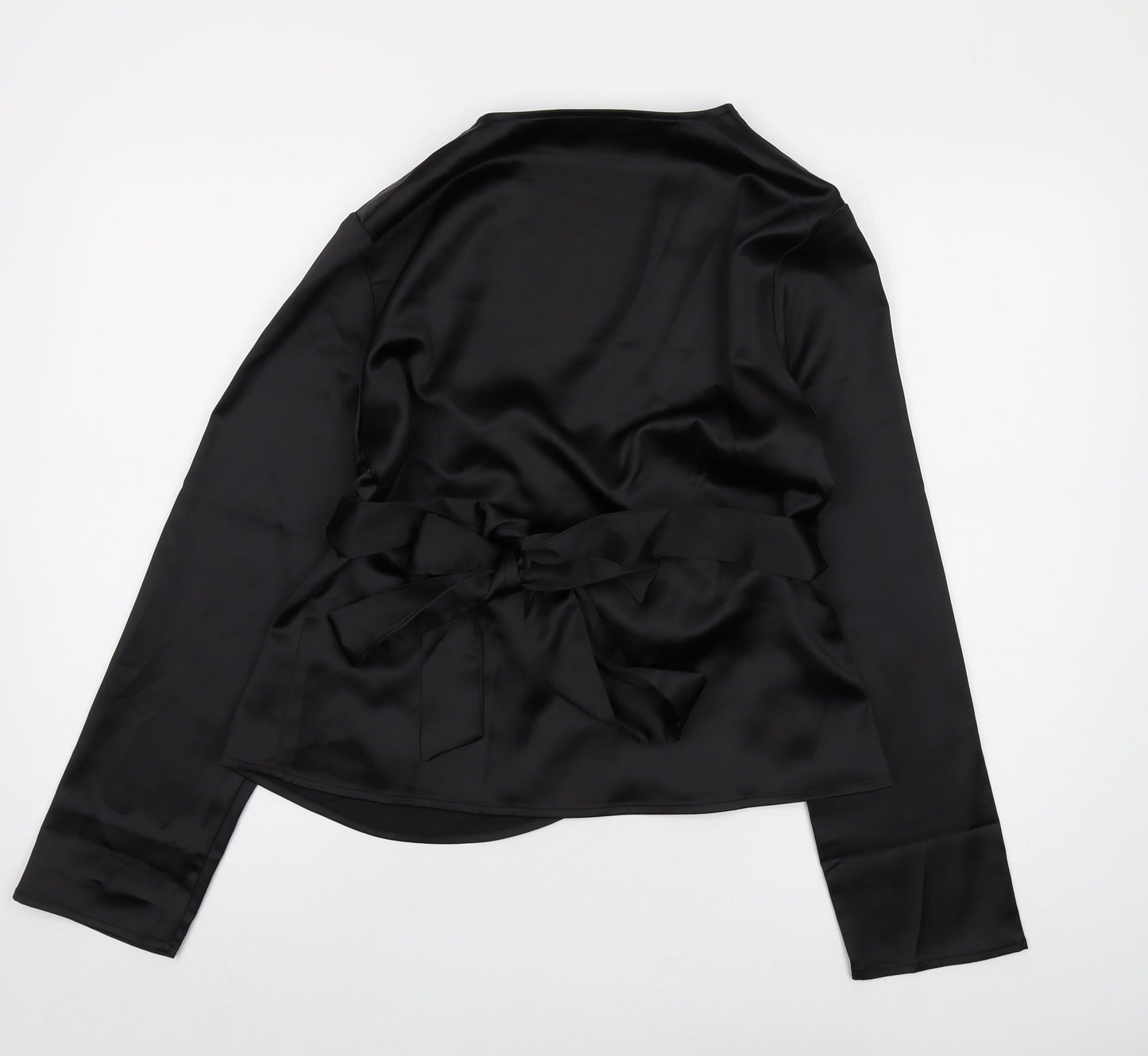 Womens UK Size M Cider Black Wrap Blouse