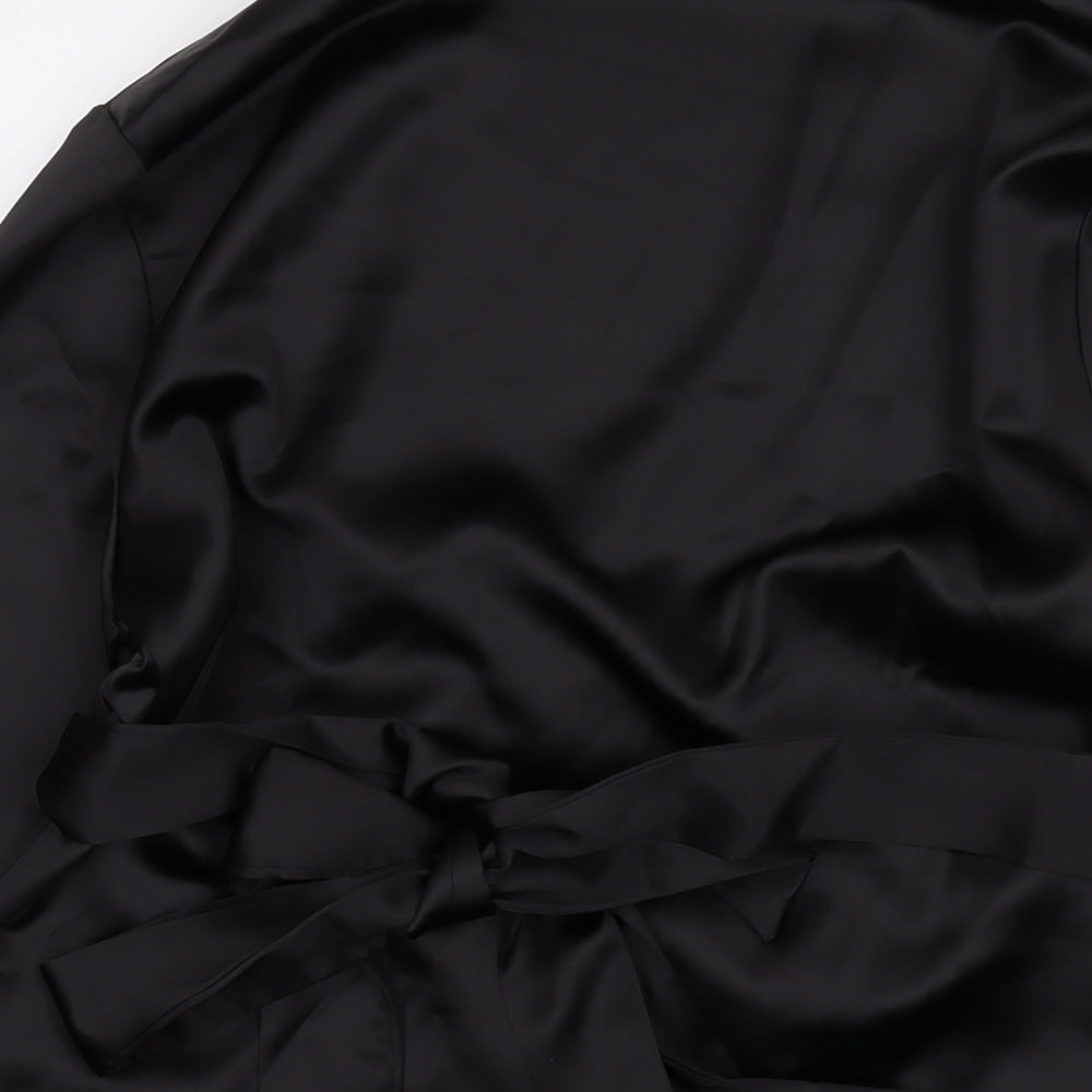 Womens UK Size M Cider Black Wrap Blouse