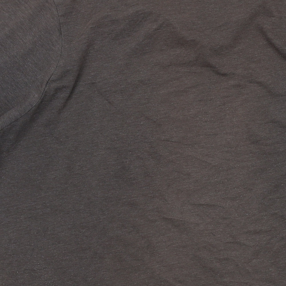 Slazenger Mens Grey Cotton T-Shirt Size L V-Neck