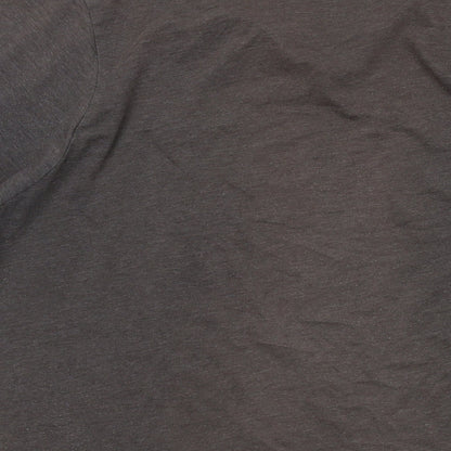 Slazenger Mens Grey Cotton T-Shirt Size L V-Neck