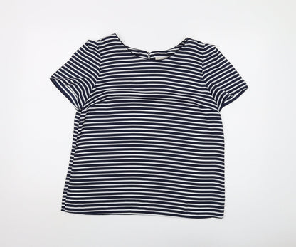 Womens UK Size 14 Oasis Blue Basic Blouse
