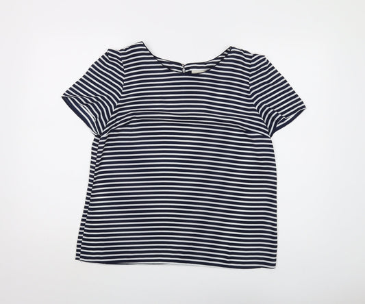 Womens UK Size 14 Oasis Blue Basic Blouse