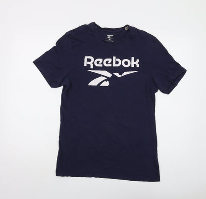 Reebok Mens Blue Cotton T-Shirt Size M Crew Neck