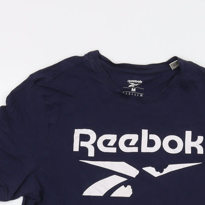 Reebok Mens Blue Cotton T-Shirt Size M Crew Neck