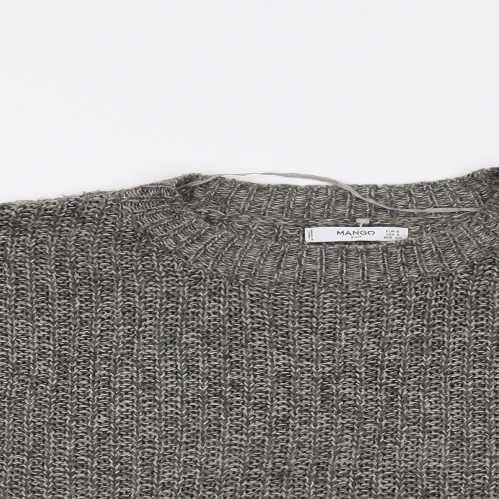 Womens UK Size S Mango Grey Pullover Jumper