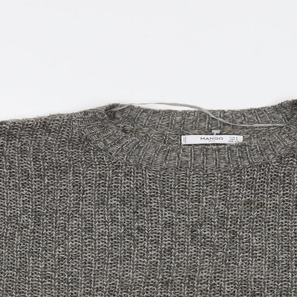 Womens UK Size S Mango Grey Pullover Jumper