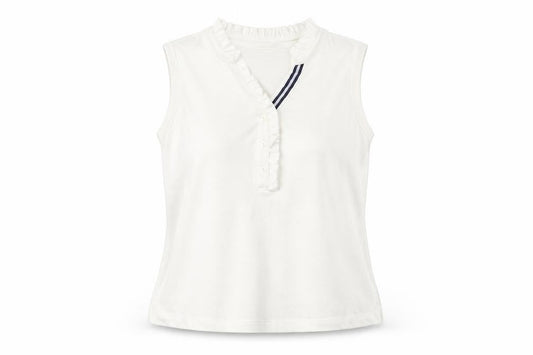 Womens UK Size M Lands' End Ivory Basic Tank