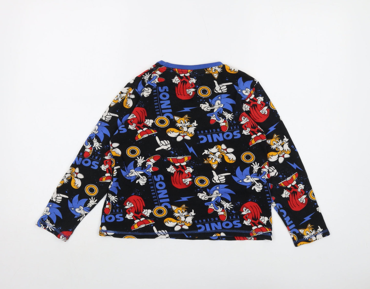 Sonic Boys Multicoloured Geometric Cotton Basic T-Shirt Size 10-11 Years Round Neck Pullover