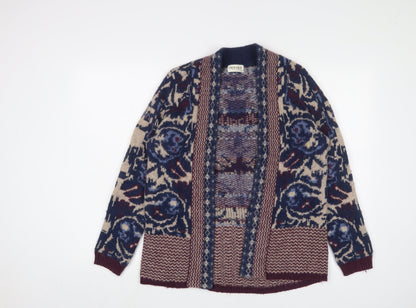 Womens UK Size 10 Indigo Multicoloured Cardigan Jumper