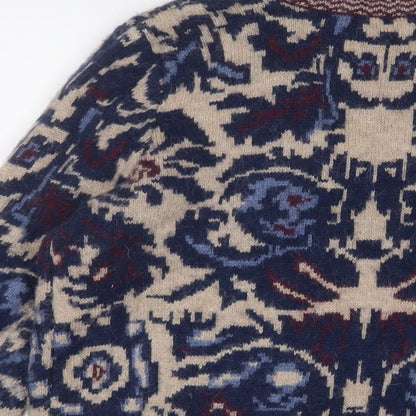 Womens UK Size 10 Indigo Multicoloured Cardigan Jumper
