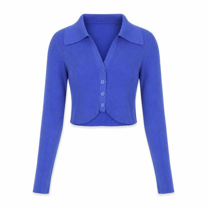 Womens UK Size S Bershka Blue Cropped T-Shirt