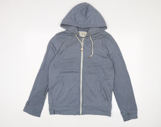 Topman Mens Blue Cotton Full Zip Hoodie Size XS - Pockets