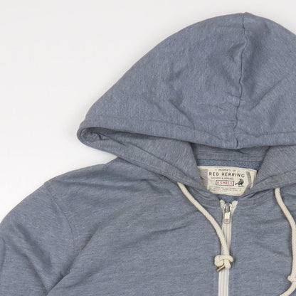 Topman Mens Blue Cotton Full Zip Hoodie Size XS - Pockets