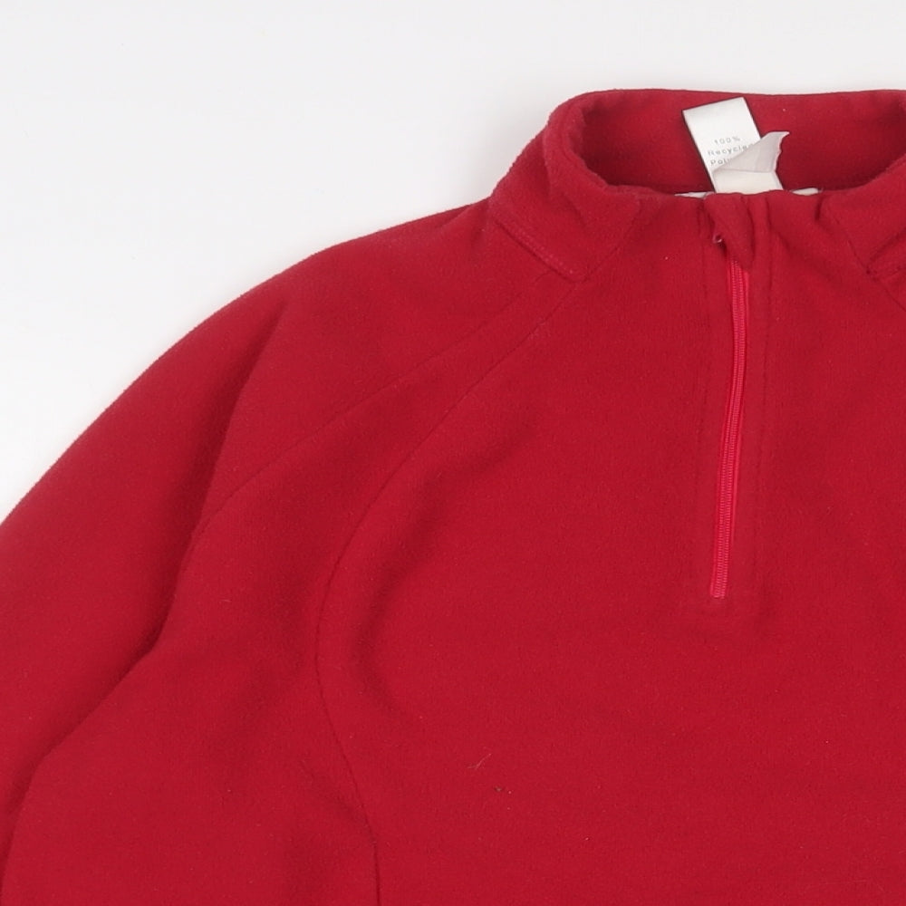 DECATHLON Womens Pink Polyester Pullover Sweatshirt Size L Zip - Logo, Embroidered