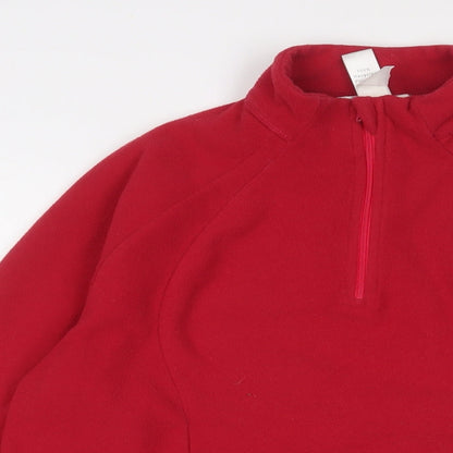 DECATHLON Womens Pink Polyester Pullover Sweatshirt Size L Zip - Logo, Embroidered