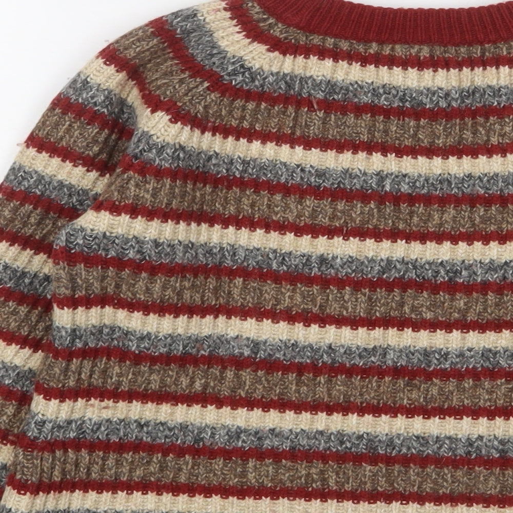 N.W.3 Womens Multicoloured Round Neck Striped Cotton Pullover Jumper Size 8