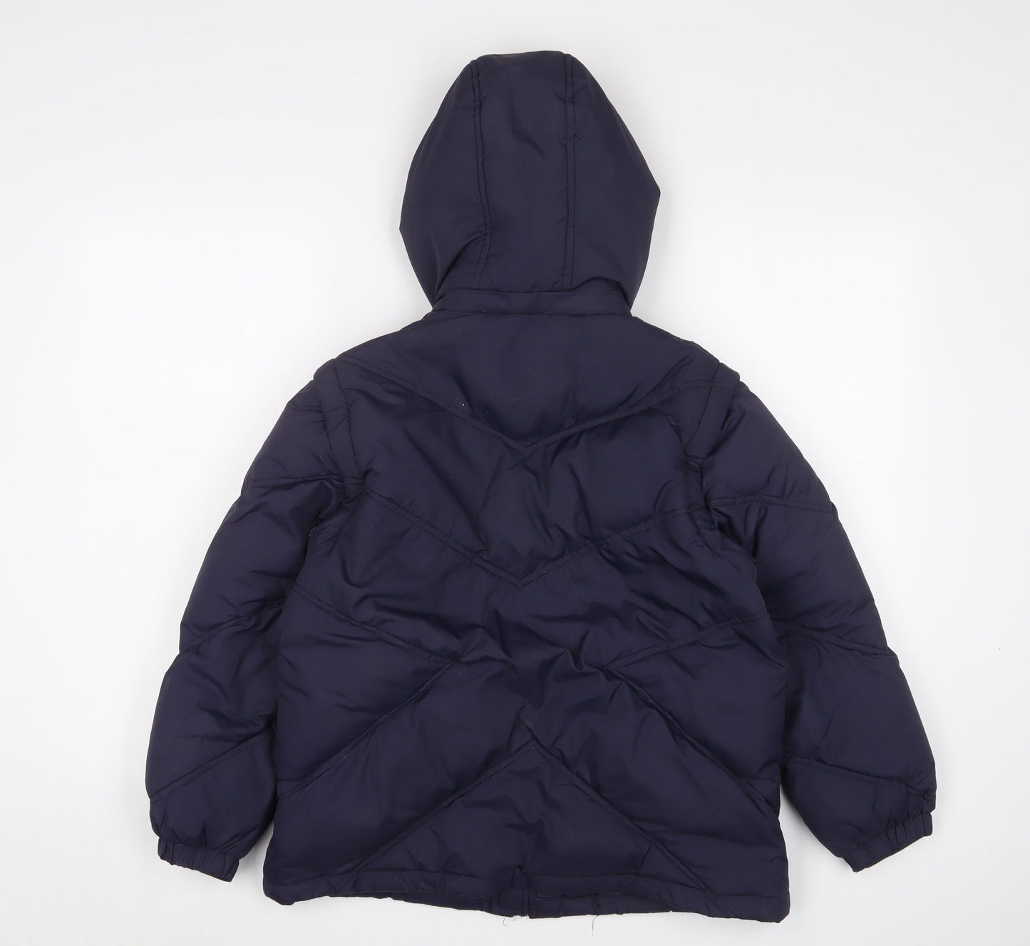 W.S. Duck Boys Blue Basic Coat Coat Size 14 Years Zip - Logo, Embroidered