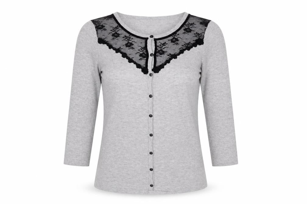 Womens UK Size 8 Kaliko Grey Cardigan Jumper