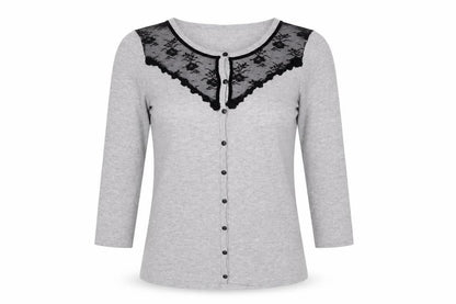 Womens UK Size 8 Kaliko Grey Cardigan Jumper