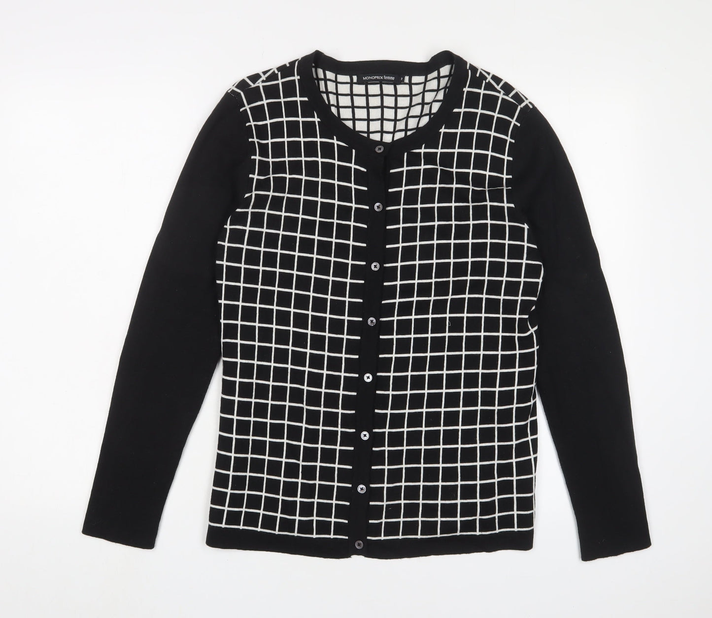 Womens UK Size L Monoprix Black Cardigan Jumper