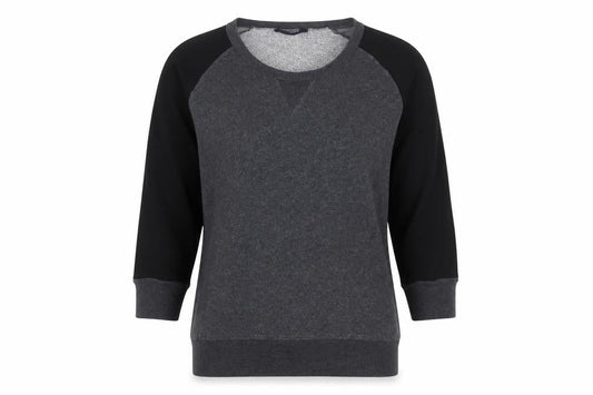 Front view of French Connection women’s grey scoop neck cotton jumper, size L