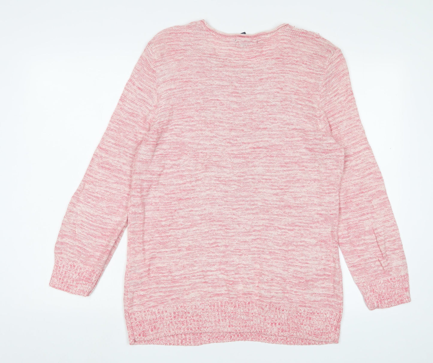 Chaps Womens Pink Crew Neck Cotton Tunic Jumper Size XL