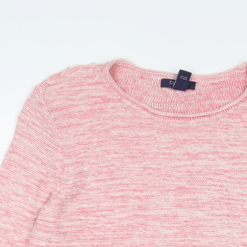 Chaps Womens Pink Crew Neck Cotton Tunic Jumper Size XL