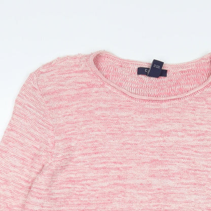 Chaps Womens Pink Crew Neck Cotton Tunic Jumper Size XL