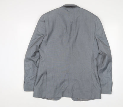 Lambretta Mens Grey Polyester Jacket Suit Jacket Size 40 Regular