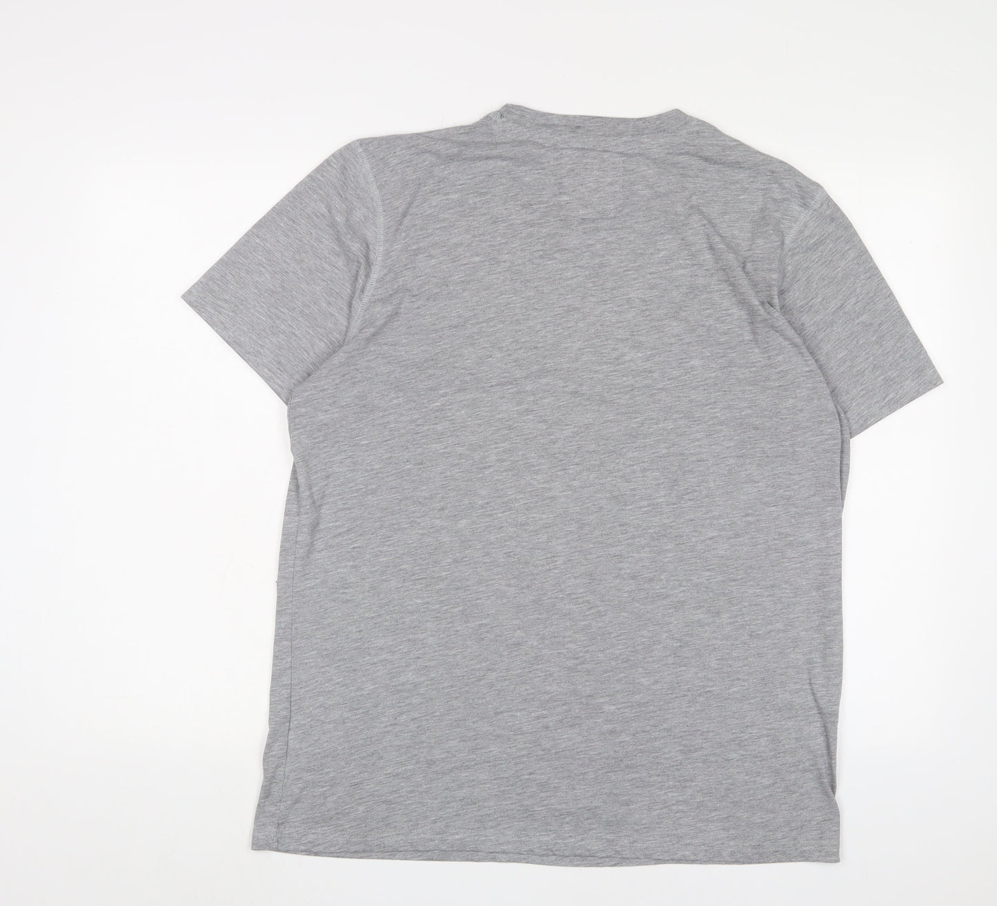 Tigers Mens Grey Cotton T-Shirt Size XL Crew Neck - Embroidered