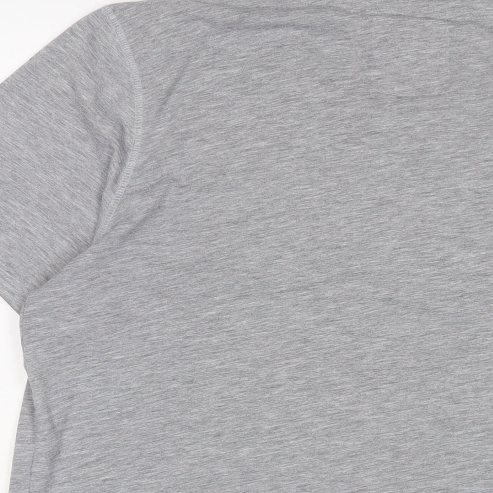 Tigers Mens Grey Cotton T-Shirt Size XL Crew Neck - Embroidered